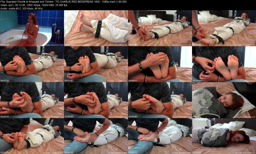 Suprised Charlie is Wrapped and Tickled TIC CHARLIE RED BEDSPREAD 1920 1080p