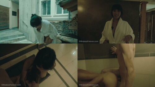 xxx BralessForever Daring Kiara Kiara s Naughty Sauna Fun