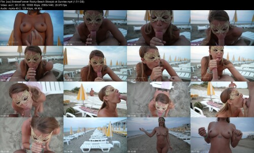 xxx BralessForever Rocky Beach Blowjob at Sunrise
